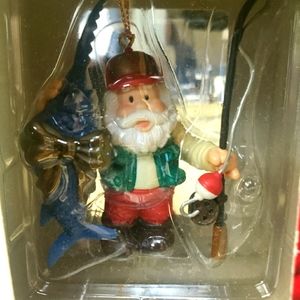 Vintage Retro Ornaments Santa Fishing Collectible Christmas